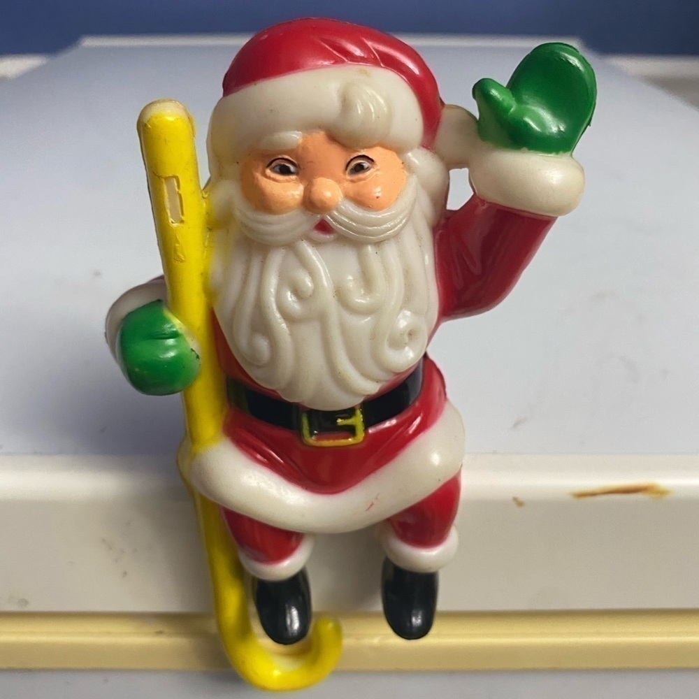 Vintage Santa Hard Plastic Stocking Holder,